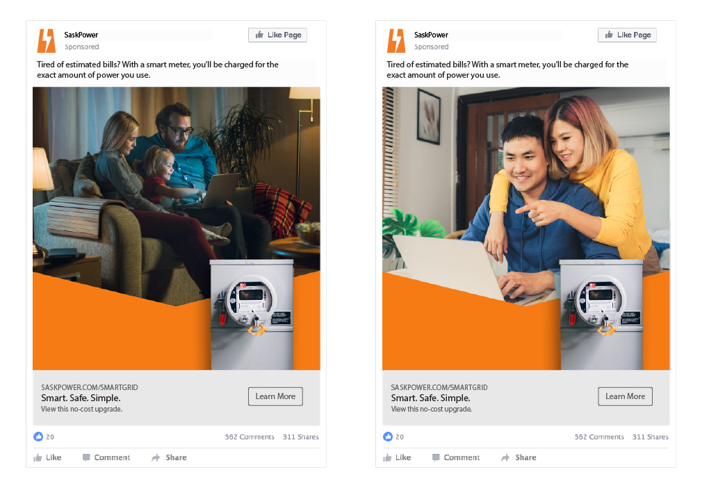 Ad mockups I created for SaskPower